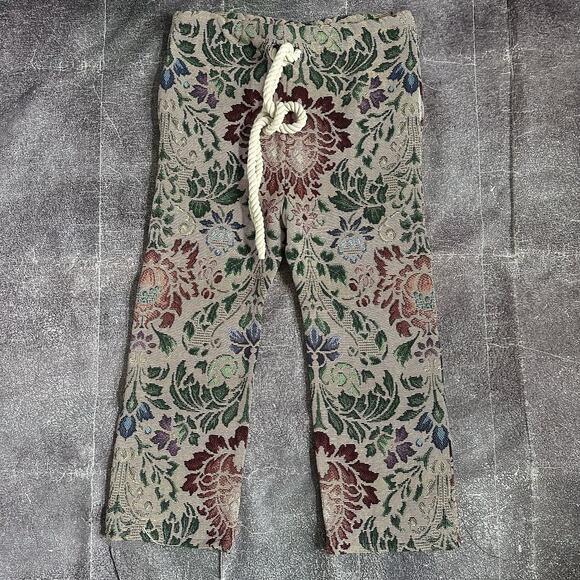 Men's Vintage 90's Reworked Custom Floral Blanket Tapestry 1/1 Pants Sz 34 X 30